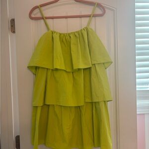 Lime Tiered Spaghetti-Strap Women's Top
